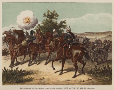 13-Pfünder der Royal Horse Artillery kommen bei Tel-El-Mahuta zum Einsatz von after Richard Simkin
