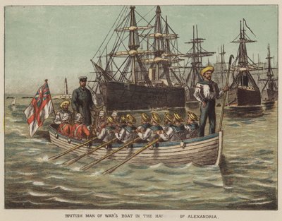 Britisches Kriegsschiff im Hafen von Alexandria von after Richard Simkin