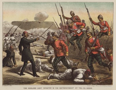 Das Highland Light Infantry in der Verschanzung bei Tel-El-Kebir von after Richard Simkin