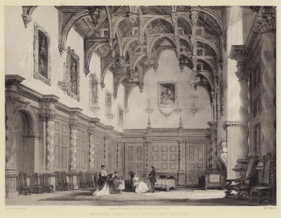 Burleigh Great Hall, Northamptonshire von after Thomas Allom