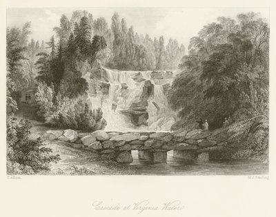 Wasserfall bei Virginia Water von after Thomas Allom