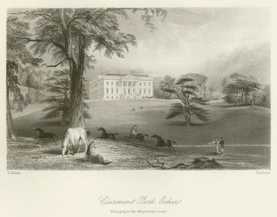 Claremont Park, Esher, im Besitz Ihrer Majestät der Königin von after Thomas Allom