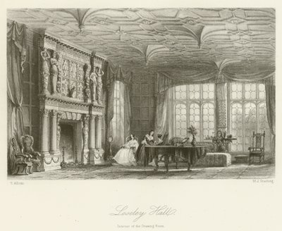 Loseley Hall, Innenansicht des Salons von after Thomas Allom
