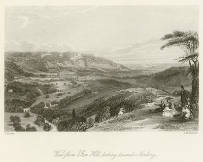 Blick von Box Hill in Richtung Norbury von after Thomas Allom