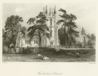 Windlesham Kirche von after Thomas Allom