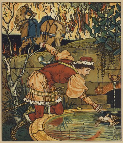 Prinz Cheri im leuchtenden Wald von after Walter Crane