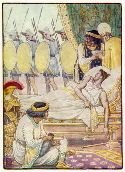 Mit Mühe sah er ihnen nach, als sie vorbeigingen von after Walter Crane