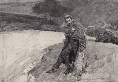 Jude am Meilenstein: Szene aus Thomas Hardys Roman Jude der Unbekannte von after William Hatherell