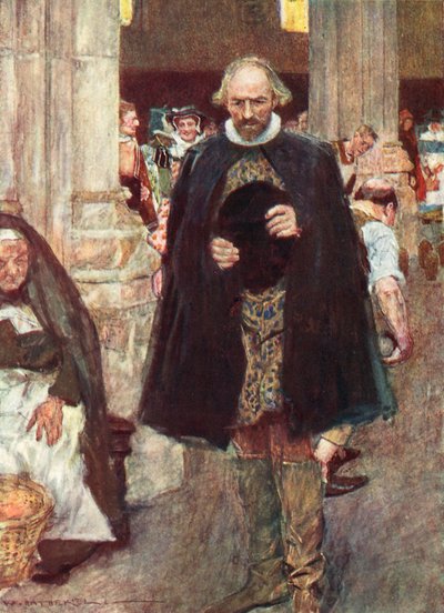 Shakespeare spaziert in der alten St. Pauls Kathedrale, London von after William Hatherell