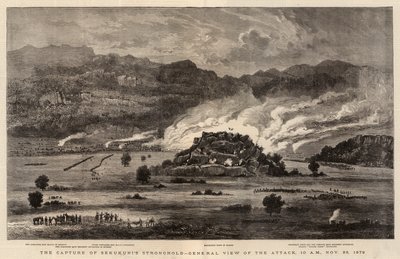 Die Eroberung der Festung von Sekukuni, Gesamtansicht des Angriffs, 10 Uhr, 28. November 1879 von after William Henry James Boot