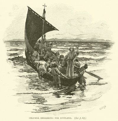 Columba auf dem Weg nach Schottland von after William Henry Margetson