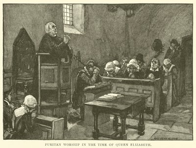 Puritanischer Gottesdienst zur Zeit von Königin Elisabeth von after William Henry Margetson