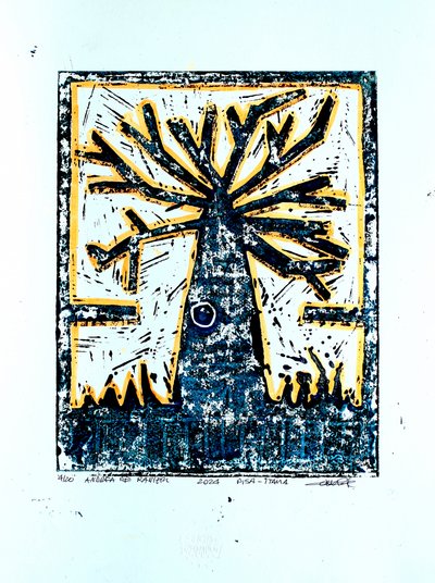 Abstrakter Holzschnittbaum von andrea de ranieri