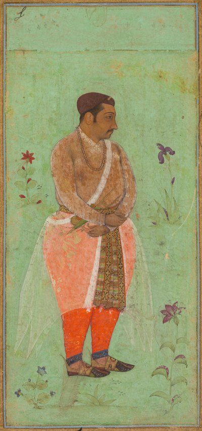 Porträt von Suraj Singh Rathor, Raja von Marwar und mütterlicher Onkel von Shah Jahan: Eine Seite aus dem Prince Khurram Album von attributed to Bishandas