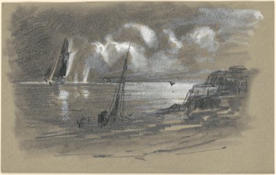 Küste bei Mondschein [recto] von attributed to Edward Moran