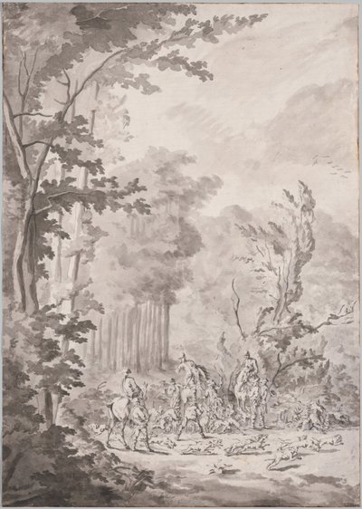 Eine Jagdgesellschaft in Marly von attributed to Jean Baptiste Martin, Le Vieux