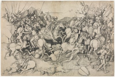 Die Schlacht von St. Jakob der Ältere bei Clavijo von attributed to Martin Schongauer
