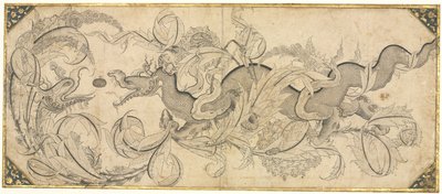 Drache im Laub mit Löwen- und Phönixköpfen von attributed to Sahkulu