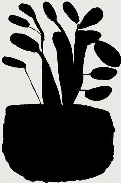 Schwarze botanische Silhouette von cartissi