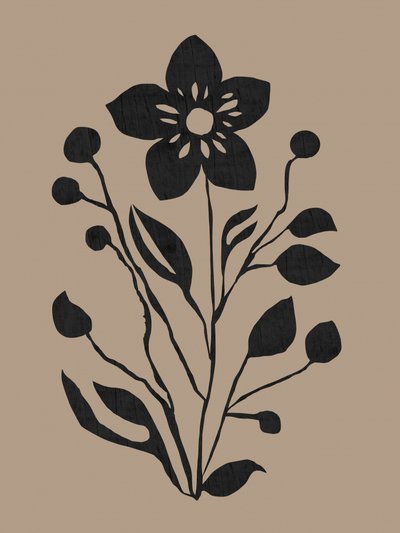 Schwarze botanische Silhouette von cartissi
