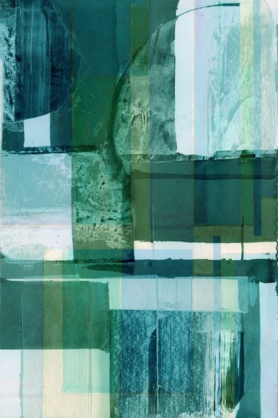 Geschichtetes Grün-Blau Abstrakt von cartissi