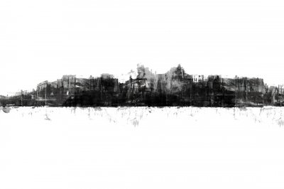Monochrome Stadtsilhouette von cartissi