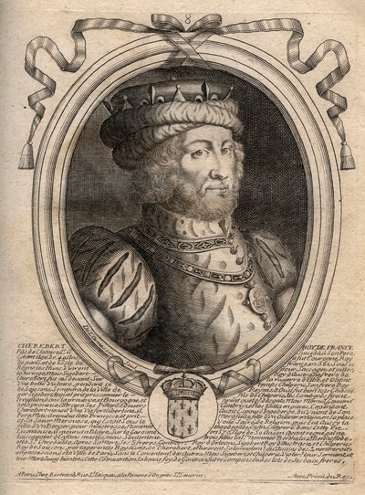 Porträt von Charibert (561-567), König der Franken - Gravur aus 
