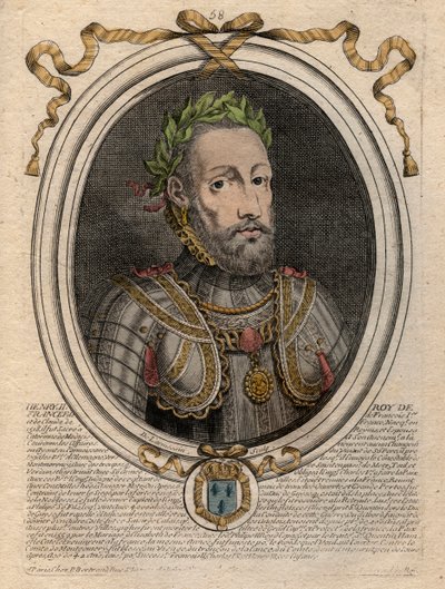 Porträt von Heinrich II (1519-1559), König von Frankreich - Gravur aus 