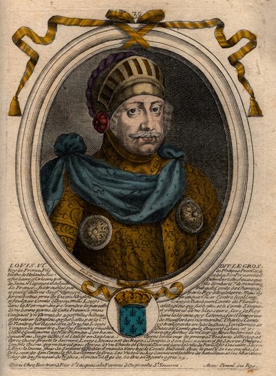 Porträt von Ludwig VI., genannt der Dicke - Gravur aus 