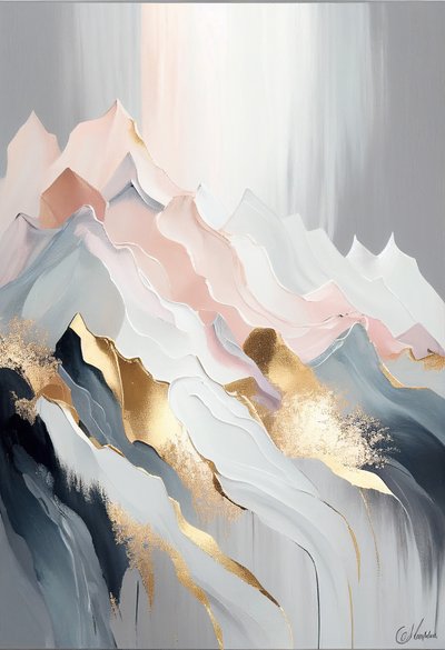 Abstrakte goldene Berge, inspiriert von Olga Suvorova von F. Abderrahim