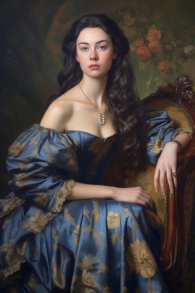 Schöne Dame, Vintage-Porträt von F. Abderrahim