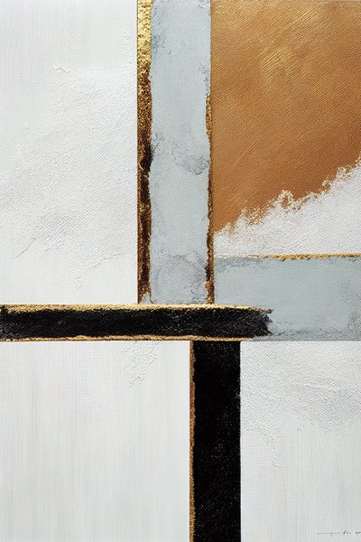 Goldene Wandkunst, Abstrakte Leinwand mit Gold-Effekt von F. Abderrahim
