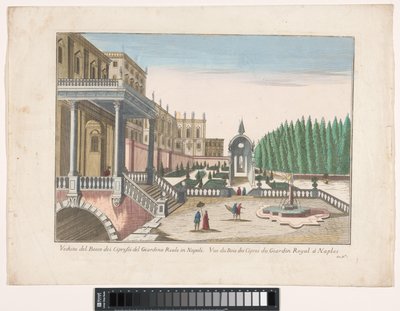 Ansicht eines Gartens und eines königlichen Palastes in Neapel von familie Remondini (attributed to)