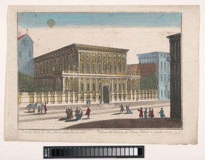 Ansicht des Palazzo Doria-Tursi in Genua von familie Remondini (attributed to)