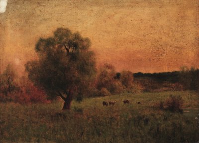 Kühe auf einer Wiese von imitator of George Inness