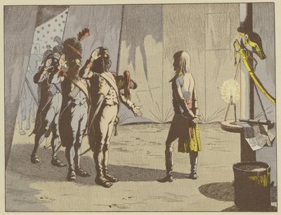Nach der Schlacht von Lodi boten die alten Soldaten ihrem jungen Kommandanten den Rang eines Korporals an, Ursprung des Spitznamens Der kleine Korporal, der bei Napoleon blieb von pseudonym for Onfray de Breville Jacques Job