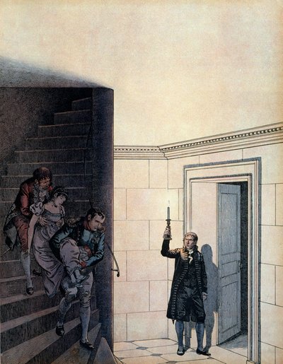 Kaiser Napoleon I. Bonaparte (1769-1821) und sein Kammerdiener nach der Ankündigung ihrer Scheidung 1809 von pseudonym for Onfray de Breville Jacques Job