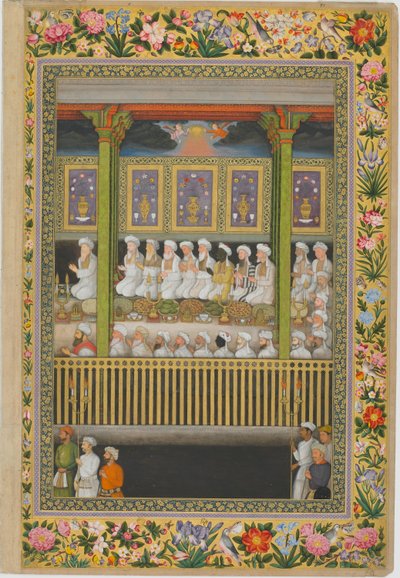 Eine Nachtfeier zum Geburtstag des Propheten, aus dem St. Petersburger Album, ca. 1635-1752 von son of Hoshang (attr.to) Bulaqi