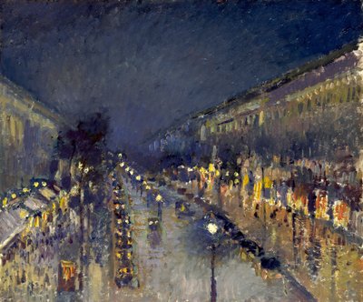 Der Boulevard Montmartre bei Nacht von Camille Jacob Pissarro