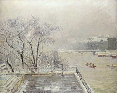Der Louvre unter Schnee von Camille Jacob Pissarro