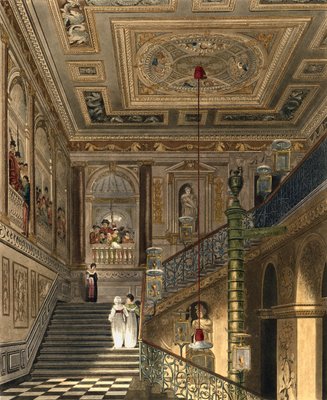 Das Grosse Treppenhaus Am Kensington Palace Von Pynes Royal Residences Graviert Von Richard Reeve B 1780 Erschienen Im Jahre 1819