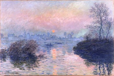 Sonnenuntergang auf der Seine bei Lavacourt, Wintereffekt von Claude Monet