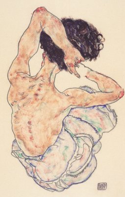 Sitzender Rückenakt von Egon Schiele