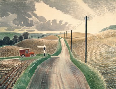 Wiltshire Landscape, 1937 (Aquarell) von Eric Ravilious