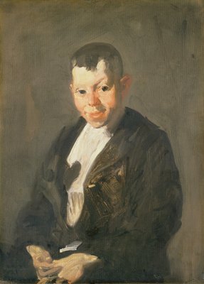 Der Zeitungsjunge, 1908 Öl auf Leinwand von George Wesley Bellows