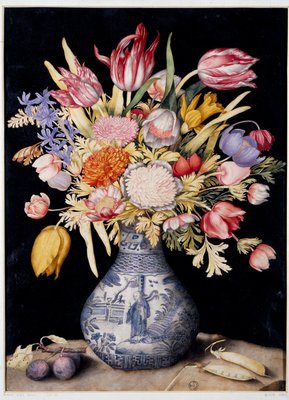 Ming Vase mit Blumen (WC auf Pergament) von Giovanna Garzoni
