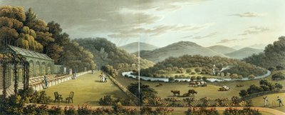 Allgemeine Ansicht von den Süd- und Ostfronten des Häuschens bei Endsleigh, Devon, (Nach) von Fragmenten auf der Theorie und Praxis des Landschaftsgärtners, Kneipe. 1816 von Humphry Repton