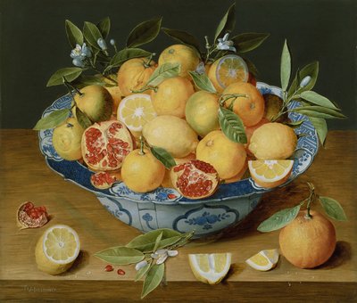Stillleben mit Zitronen, Orangen und einem Granatapfel, c. 1620-1630 von Jacob van Hulsdonck