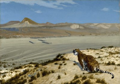 Tiger auf der Lauer von Jean Leon Gerome