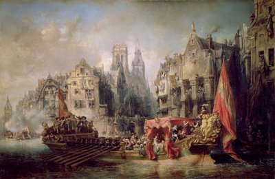 Die Ankunft von Fernando Alvarez de Toledo, Herzog von Alba (1508-82) in Rotterdam 1567, 1844 von Eugene Isabey
